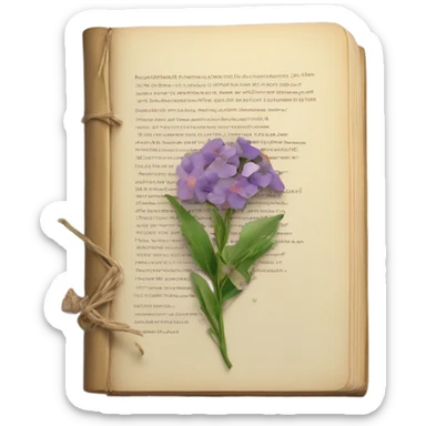 book with some pressed flowers on the pages realistic flowers pressing sticker