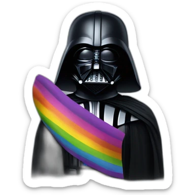 Darth Vader Laughing lgbt flag sticker