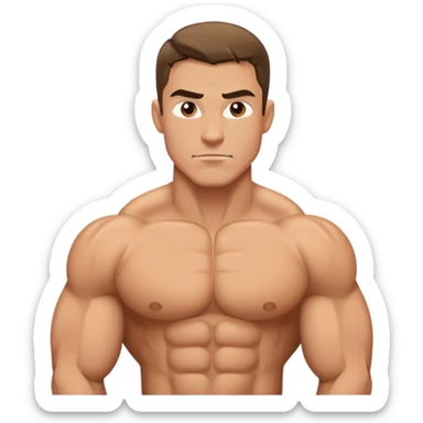 Man with buff shoulders sticker