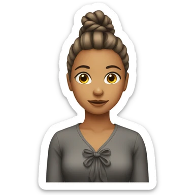 Girl with tied hair sticker