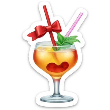 Cocktail with a bow  sticker