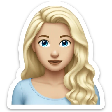 White girl blonde hair blue eyes  sticker