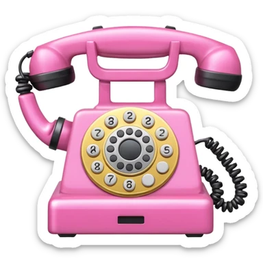 pink callphone setting gear sticker