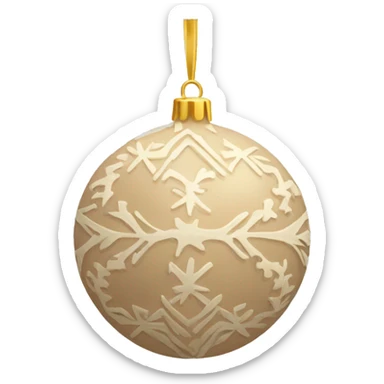 beige Christmas ball decoration sticker