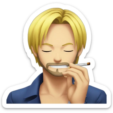 One piece sanji He smokes cigarettes sticker