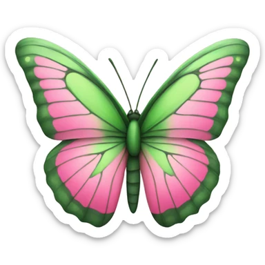 Green pink butterfly sticker