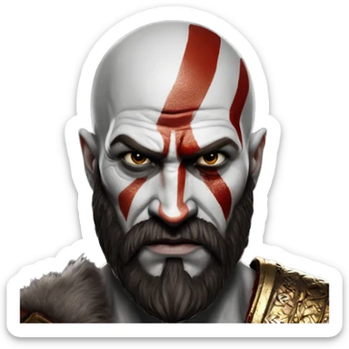 Kratos from God of war ios 16 ultra realistic style sticker