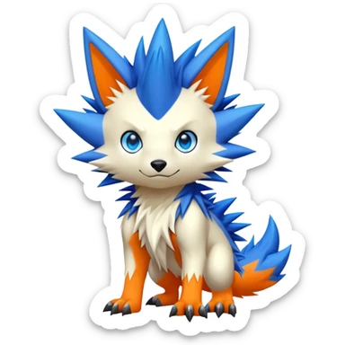 Colorful kawaii cool edgy Digimon-Fakemon-animal full body sticker