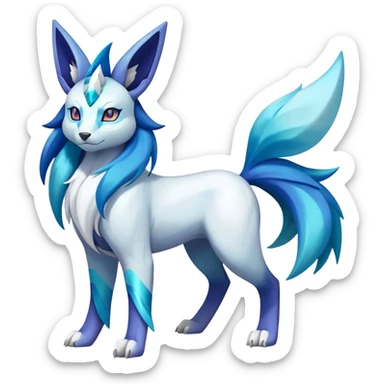 Shiny Colorful Iridescent Cobalion-Suicune-Glaceon-fakemon (full body) sticker