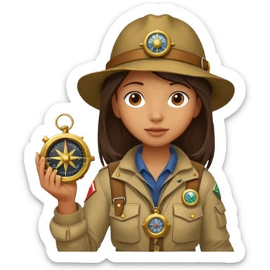 Girl + compass,Jungle Explorers. sticker