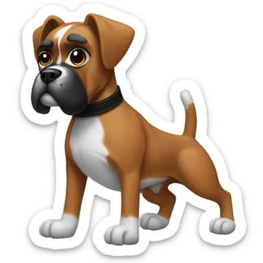 boxer dog wearing boxing gloves  sticker
