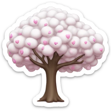 a white tree with pink decoration sticker