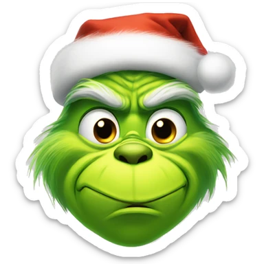 Grinch wearing a Christmas hat  sticker