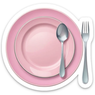 Make a plate with cutlery, light pink tones, but you can use other colors sticker