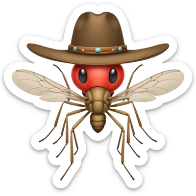 mosquito with a cowboy hat sticker