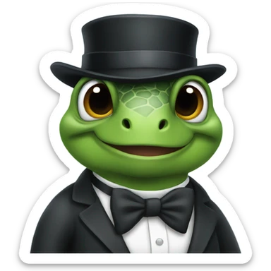 turtle wearing tuxedo sticker
