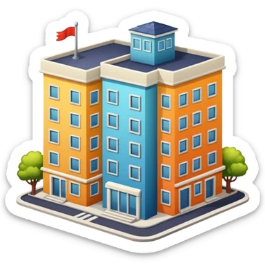 simple and friendly apartment building emoji sticker