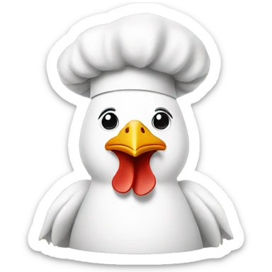 chicken wear chef's hat sticker