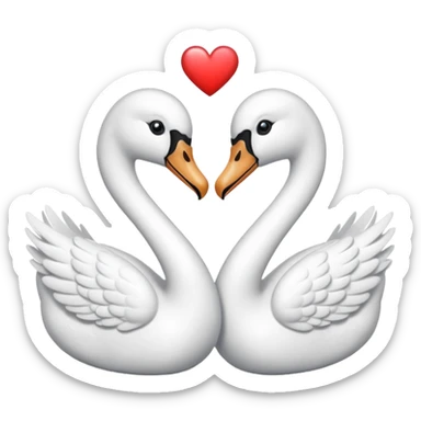 Dos cisnes  formando un corazón con sus cuellos  sticker