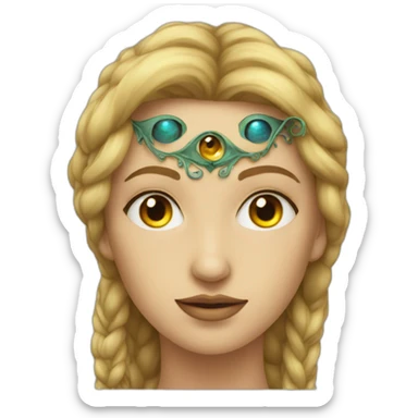 a Renaissance woman with three eyes and  sticker