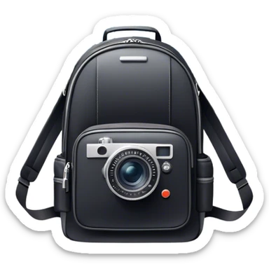 Icon for Urban Tourism: a city skyline with iconic buildings, a camera, and a backpack. The icon should represent the exploration of urban destinations, with elements like streets, landmarks, and vibrant city life. Transparent background. sticker