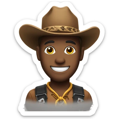 Star smiling with a cow boy hat sticker