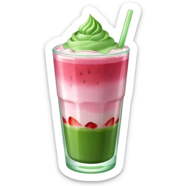 iced strawberry matcha sticker