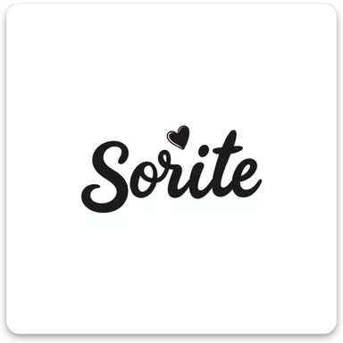 the word 'Sortie' in handwritten lettering with a subtle small heart integrated, transparent background sticker