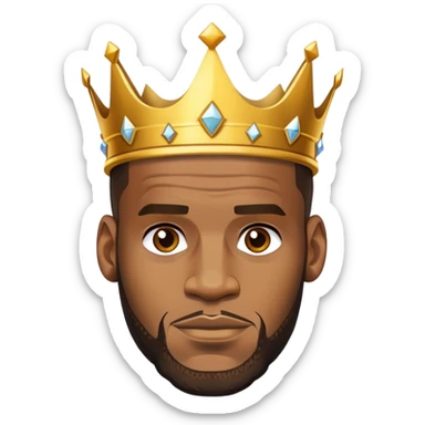 LeBron James wearing a crown sticker