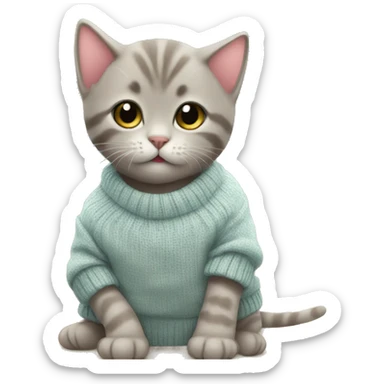 Kitten wearing a cute sweater sticker