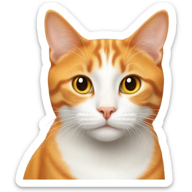 orange cat and white cat sticker