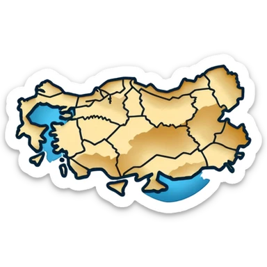 map of turkey transparent background but the outline of the map of turkey in black  sticker
