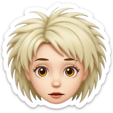 funny girl with bad head sticker