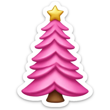 christmas tree pink with bows sticker