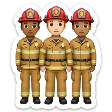 Two fireman and a EMT standing together  sticker