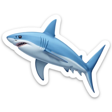 Tralalero Tralala. It has the appearance of a blue shark, with elongated side fins that create legs. On its three feet, it wears blue Nike shoes. sticker