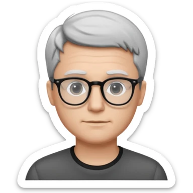 padre con gafas poco pello y color blanco y negro sin arujas sticker