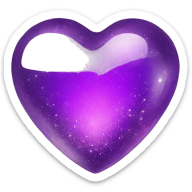 Sparkly Purple glass heart sticker