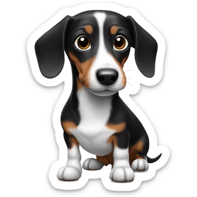 black and white dachshund sticker