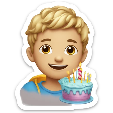 happy birthday little boy celebrating birthday (brother) sticker