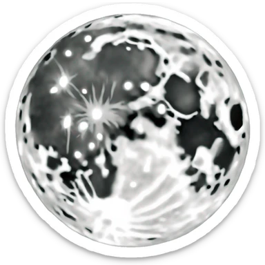 white full moon with visible craters sticker
