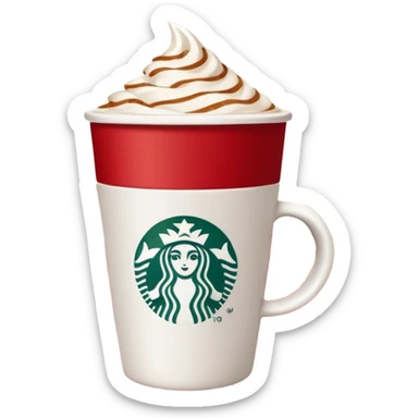 Starbucks cup in Christmas morning sticker