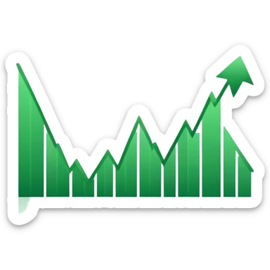 stock market chart with upward trend sticker