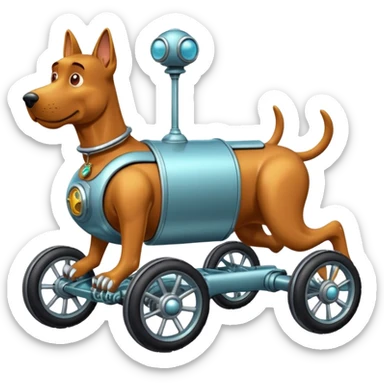  antique tall truck robotic twenty passenger Moon rover Scooby Doo sticker