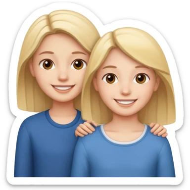 Two sisters and one boy emoji  sticker