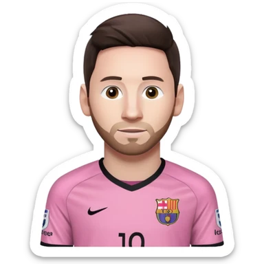 create an emoji of a pink football shirt that has MESSI 10 written on the back of it - the writing should be black sticker