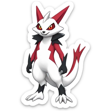 Cool Edgy Zangoose-Seviper Fakémon Digimon with Edgy markings, full body, outlined sticker