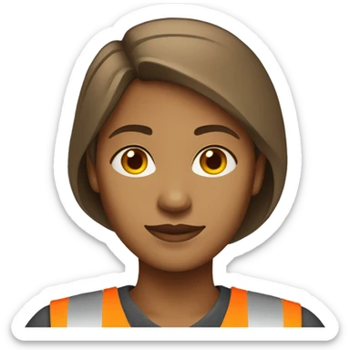 Light-brown-skin-construction-vest-Woman-Civil-Engineer sticker