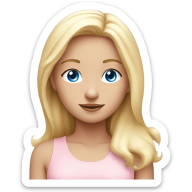 blond blue eyes yoga girl in light pink clothes sticker