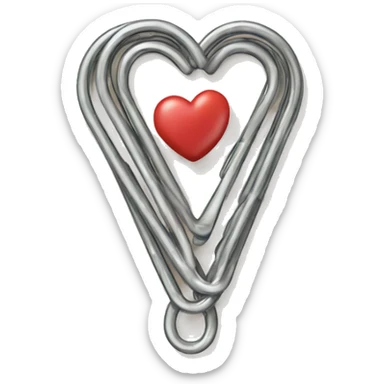 paper clip heart  sticker